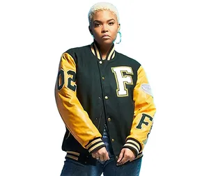 Diseño personalizado de lana fina cuerpo y cuero real manga Varsity chaqueta Letterman chaqueta al por mayor - Product Image 3