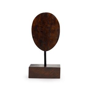 Sculpture en bois de visage méditant, sculptée à la main, pièce décorative artisanale d'Inde, décoration spirituelle pour la maison, le bureau, la méditation, 6,7 pouces - Product Image 4