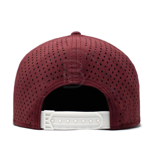 Casquette Snapback en gros – Casquette décontractée ajustable à 6 panneaux en maille, bord plat, couleur unie, respirante, pour printemps et été - Product Image 4