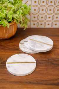 จานรองแก้วหินอ่อนที่รองแก้วสำหรับตกแต่งดีไซน์ใหม่ที่รองแก้วหินอ่อนหรูหราพร้อมที่วางแก้วหิน - Product Image 4