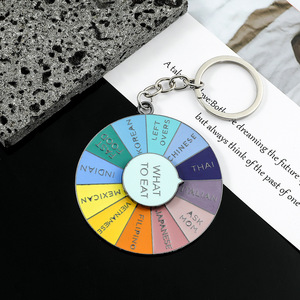 Llavero Circular Creativo con Diseño de Plato Giratorio, Llavero de Metal con Esmalte para Amigos, Colgante para Bolso de Mujer - Product Image 3