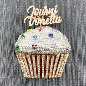 Haute qualité personnalisé deux tons argent et or Hip Hop glacé Moissanite diamant pendentif et breloque crème glacée tasse inspiré - Product Image 1