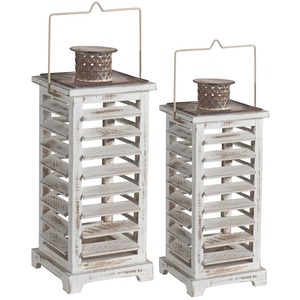 Farol de Madera Blanco, Perfecto para Decoración Navideña, Bodas, Fiestas, Hogares, Cocinas, Hoteles y Decoración Rústica de Mesa, de la India - Product Image 1