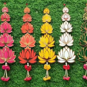 Lotus Wall Decor White Beads Velvate Rose Flower Hanging Home Wedding Festival Decor Elegant All Occasion Hanging Ornament - Product Image 1