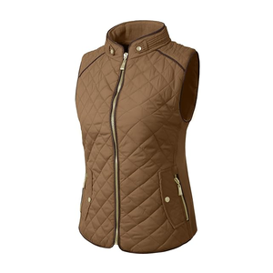 Chaqueta acolchada de talla grande para mujer de Color sólido Cremallera Diseño personalizado Sin mangas Servicio OEM Chaqueta acolchada para mujer de BD - Product Image 6