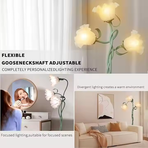 Tuyau à trois têtes + <span class=keywords><strong>abat</strong></span>-<span class=keywords><strong>jour</strong></span> acrylique + câble USB chambre lampadaire jardin forme différente fleur pastorale lampadaire lumière - Product Image 4