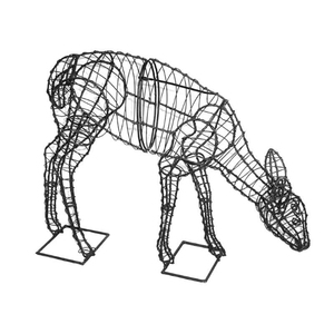 Sculpture en métal forgé moderne faite à la main, ornements écologiques, finition noire pour la décoration de la maison, Noël, les fêtes - Product Image 1