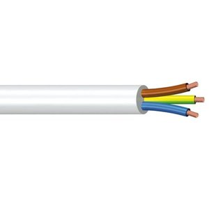 Three-Core H05VV-F <b>Power</b> <b>Cable</b> 3x1 Mmq White PP0366 10m - Product Image 1