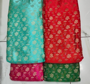 Lujosos vestidos de novia de tela Jacquard brocado para niños intrincados patrones geométricos florales tejidos técnica impresa de punto - Product Image 1