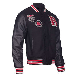 แจ็กเก็ตหนังคุณภาพสูงของผู้ชายเสื้อแจ็กเก็ตหนังแท้ปักลายด้วยกำมะหยี่เสื้อผ้าแนวสตรีทสำหรับฤดูหนาวเสื้อบอมเบอร์ทางการฤดูใบไม้ผลิ XS - Product Image 2