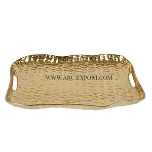 Restaurant Table Decoration Chocolate <b>Platters</b> With Gold Polished Metal Brass Home and Wedding Decorative Daes Dessert <b>Platters</b> - Product Image 2