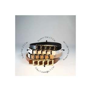 Offre spéciale 4 pièces : Ceinture basique pour femme, ceinture pour veste et ceinture pour robe avec boucle à chaîne fine - NOIR-BRUN-BEAIGE-BLANC - Product Image 1