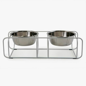 Comedero para mascotas Cuenco para perros en acero inoxidable con diseño doble Perfecto para beber y servir alimentos Duradero y práctico - Product Image 6