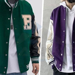 Mens College Jacket Baseball Lettermen Jacket Sweatshirt Casual Unisex Streetwear Coats With Patch - Product Image 3