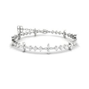 Bracelet en or rose 10 carats avec de petits diamants ronds cultivés en laboratoire au design moderne pour la mode féminine - Product Image 3
