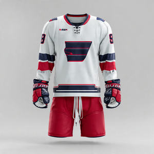 Uniforme de Hockey sobre Hielo, Jersey de Hockey con Mangas Estampadas, Pantalones Cortos de Hockey con Cordón, Uniforme de Hockey sobre Hielo para Hombres, Mujeres y Jóvenes - Product Image 3