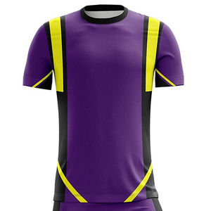 Ensemble de maillot de football d'hiver de style actuel pour adultes, de haute qualité, 100% polyester, respirant, motif à carreaux, col rond, manches courtes - Product Image 4