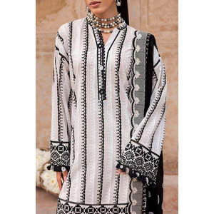 Traje de 3 piezas para mujer con estampado de laca, dupatta bordada con estampado de laca y pantalón estampado DN-62025 - Product Image 5