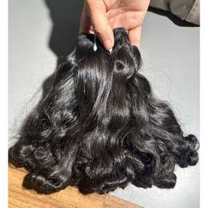 Extensions de cheveux ondulés de temple indien 100% pour bébé, tissage en trame de cheveux humains, cuticules alignées non traitées - Product Image 5