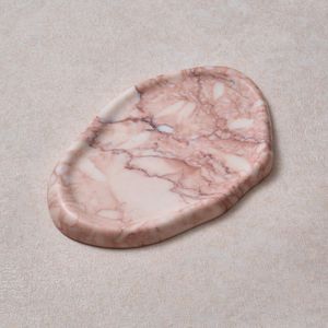 Vibrant brown swirl resin serving platter oval marble effect decorative plate luxury centre table tray for snacks <b>candles</b> - Product Image 6