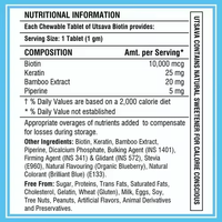 Gummies à la biotine et aux myrtilles de haute qualité, lot de 30 comprimés, complément pour adultes, immunité, cheveux, peau, ongles, non destiné aux enfants