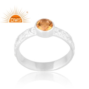 Meilleur design Bague en argent sterling 925 avec citrine naturelle Bijoux personnalisés pour femmes Cadeau pour elle - Product Image 1