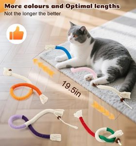 Cat Chew Ropes 4Pcs, Cat <strong>Toys</strong> for Indoor Cats with Refillable Natural <strong>Catnip</strong>, Safe Teeth Cleaning Chew <strong>Toys</strong> - Product Image 2