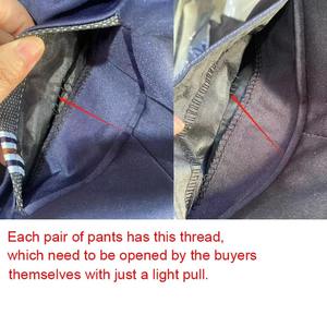 Pantalon élastique taille moyenne pour hommes, noir et bleu, long et droit, décontracté, formel-Service OEM personnalisable disponible - Product Image 6