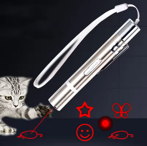 Pointeur laser pour chat moderne et amusant, rechargeable par USB, en acier inoxydable écologique, multicolore, vente en gros, jouet interactif pour chaton - Product Image 2