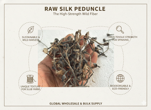 Fibre de soie brute en vrac, soie sauvage naturelle brune, 100% fibre de soie, longues fibres, haute résistance, fil à tisser, textile durable - Product Image 6