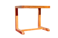 Bureau d'ordinateur moderne simple en forme de C Table d'étude pour bureau à domicile Bureau en bois massif incurvé avec tiroir