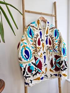 Chaqueta corta bordada a mano Suzani para mujer Crewel Festival regalo especial para ella - Product Image 5