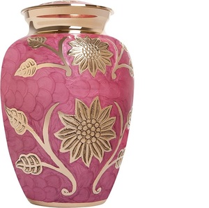 Design de fleur commémoratif crémation métal rose urne pour cendres humaines urne funérailles pour adultes hommes femmes cendres - Product Image 1