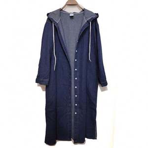 Abrigos vaqueros de talla grande para mujer, prendas de vestir, chaqueta vaquera azul marino de moda larga, manga larga para mujer - Product Image 1