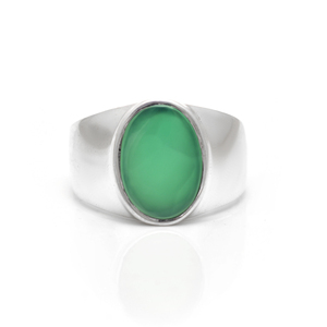 Élégante bague en argent sterling 925 pierre précieuse onyx vert classique pour mariages anniversaires fêtes fiançailles bijoux fins cadeau - Product Image 1