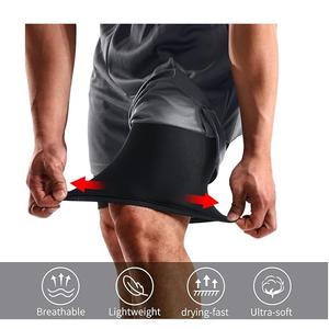 Short de course à séchage rapide pour hommes, short double couche de couleur unie, nouveau short d'entraînement sportif pour hommes, court de musculation - Product Image 4