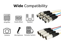 Câble multipaire XLR 4 canaux, connecteur mâle vers 4 microphones femelles