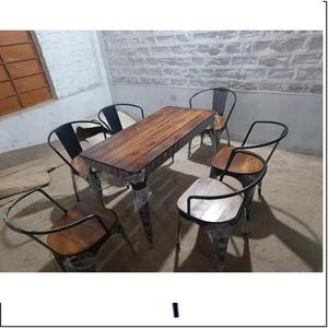 Tabouret en bois de haute qualité de style industriel moderne Ensemble de meubles à ossature en acier Prix compétitif pour restaurant, salon, hôtel - Product Image 2