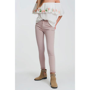 Pantalones Vaqueros Acampanados de Cintura Alta, Súper Ajustados, Color Rosa, Talla XL Plus, Transpirables, Estilo Baggy con Corte Recto - Product Image 5