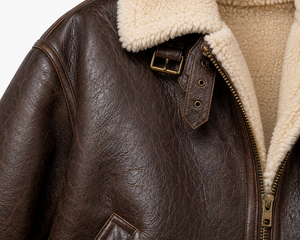 Veste en cuir véritable en peau de mouton pour femme, doublée de fourrure, style aviateur, luxe, vêtement d'extérieur en cuir haut de gamme pour l'hiver - Product Image 3