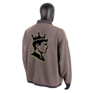 Camiseta de Alta Calidad con Cuello en V, Lavado Ácido, Hombros Caídos, 100% Algodón, Manga Larga, Estilo Waffle para Hombre - Product Image 2