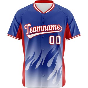 Maillot de baseball et softball personnalisable coupe à séchage rapide brodé nom de l'équipe numéro presse à chaud conception bouton chemise en maille respirante - Product Image 1