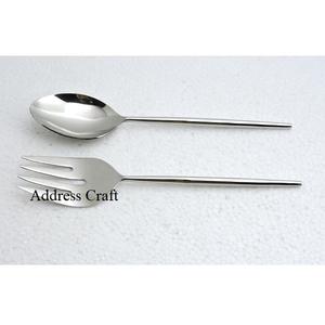 Fournitures d'usine ensemble de serveur de salade 18/8 outils de cuisine en acier inoxydable 2025 meilleure vente outils de service couverts cuillère fourchette ensemble - Product Image 5