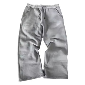 Pantalon de survêtement personnalisé en polaire brodée de poids lourd pour hommes, pantalon vintage à jambe droite délavé à l'acide, pantalon de survêtement décontracté, nouveau pantalon de survêtement empilé - Product Image 5