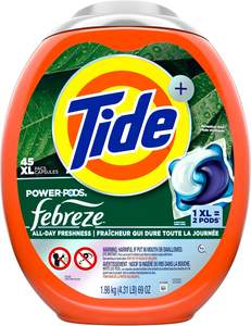 Cápsulas de Detergente para Ropa Tide Power Pods con Febreze, Aroma Botanical Rain, Frescura Durante Todo el Día, 45 Unidades (Paquete de 2) - Product Image 3