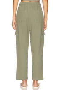 Pantalon cargo en toile légère 100% coton pour femmes Taille mi-haute Multi-poches Couleur unie Style décontracté Marque privée Taille XL En solde - Product Image 5