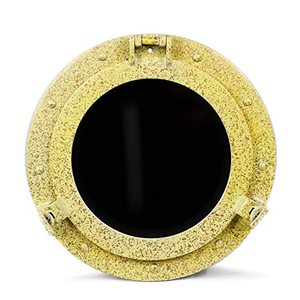 Espejo de pared de latón náutico de lujo Espejo de ojo de buey chapado en oro de calidad superior para aplicaciones de barcos y muelles - Product Image 3