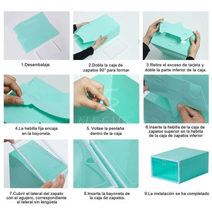 Set Moderno di 6 Organizzatori per Scarpe Impilabili in Plastica, Scatole Pieghevoli per Armadio e Organizzazione Domestica - Product Image 2