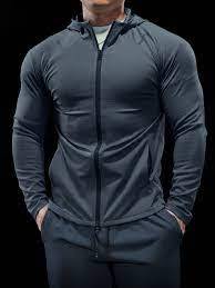 Chaqueta Bomber con Cierre para Hombre, Poliéster/Algodón, Logotipo Frontal Lavado, Secado Rápido, Deportiva - Product Image 3