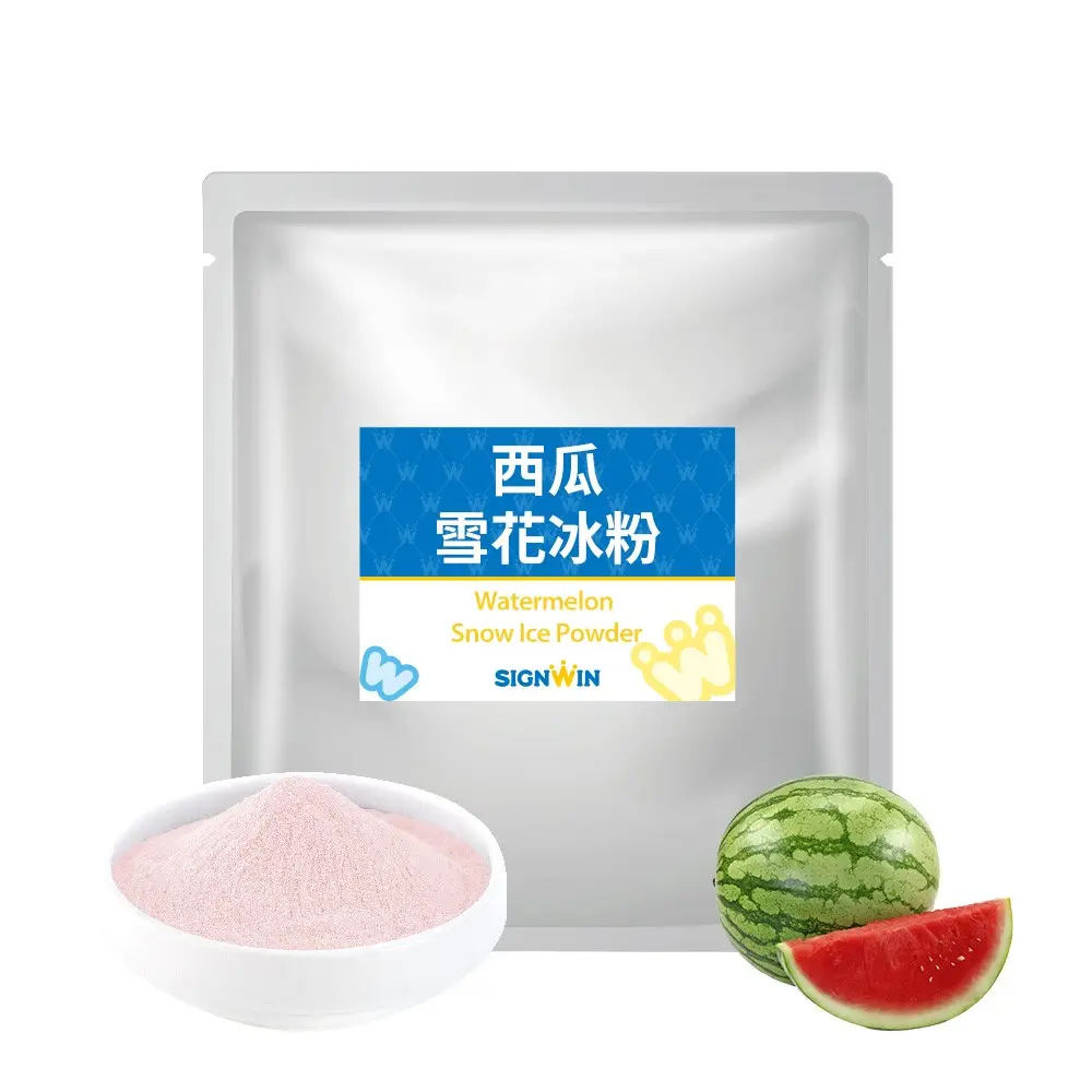 Hot bán dưa hấu Tuyết Băng bột Đài Loan Túi kem bao bì mịn bột Ice Cream mix Trung Quốc Thương mại 20% Brix 1 kg 1:7